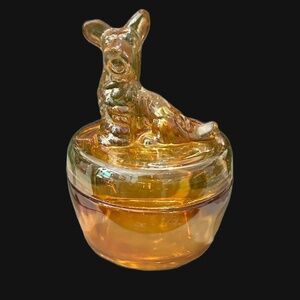 Antique Trinket Jar with Terrier